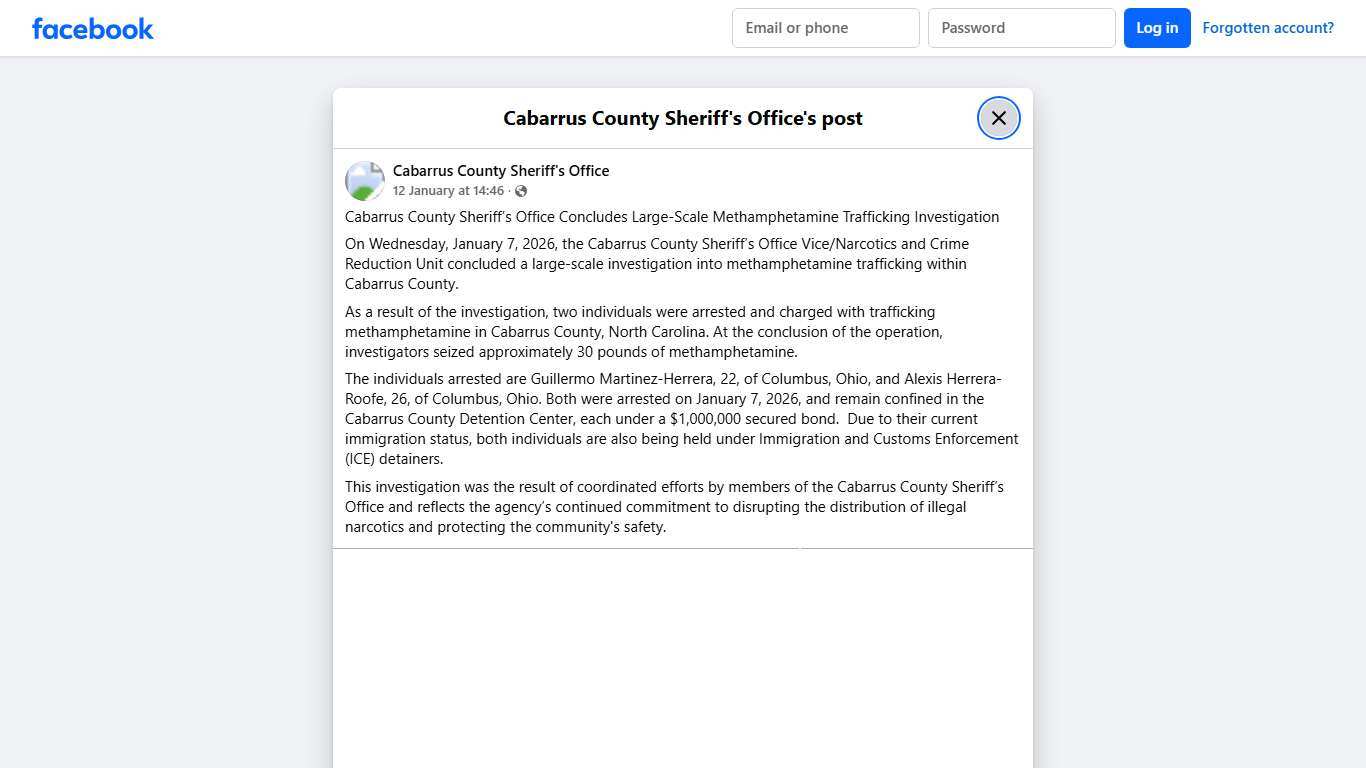 Cabarrus County... - Cabarrus County Sheriff's Office Facebook